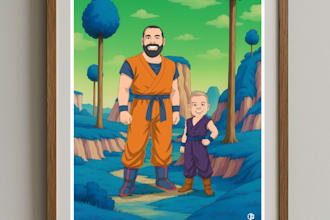 draw any dragon ball z character or any anime for you