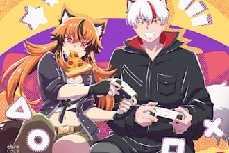 create a commercial shiny anime art for you