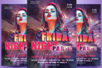design party, event, valentines day  flyer, and poster
