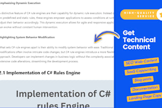 develop top notch tech blogs and documentation