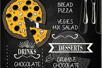 design elegant menu, food flyer or digital menu
