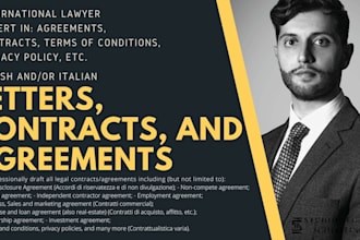 write legal letters, contracts, and agreements available in english and italian