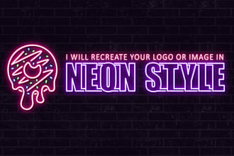 turn your image or logo into neon style line art