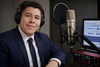 record in english and spanish a pro deep voice over narrador y locutor