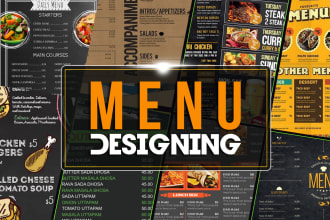 design restaurant menu, food menu in 24 hours
