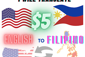 translate english to  tagalog or filipino vice versa