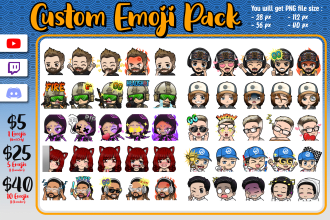 create custom twitch emotes, discord emojis, youtube, tiktok and kick