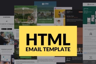 psd, PDF, figma, xd, sketch, ai to responsive HTML email template