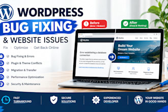 fix wordpress bugs, errors, and website issues