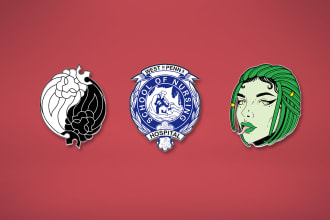 create enamel pin design based on your sketch or image