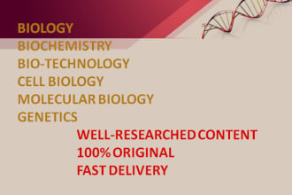 write well researched articles about biology, biotechnology