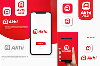 creative modern minimalist mobile app logo or icon design