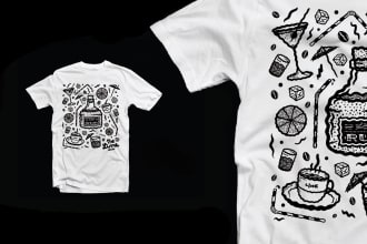 create custom unique illustrated t shirt or hoodie designs