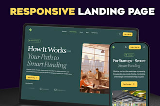 create a responsive landing page design or website design