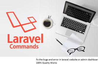 create the website and admin panel dashboard in laravel