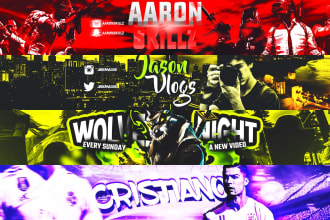 create a youtube banner, channel art, cover for you