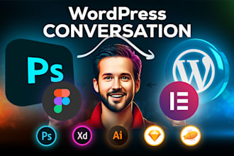 convert PSD to wordpress, figma to wordpress, HTML to wordpress with elementor