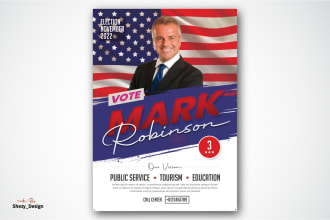 design political campaign flyers, banner and postcard