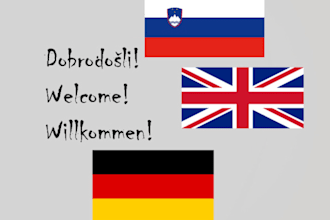 translate between english, german and slovenian