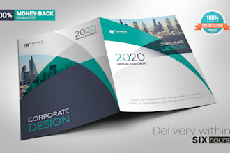 do modern, unique and corporate presentation folder design