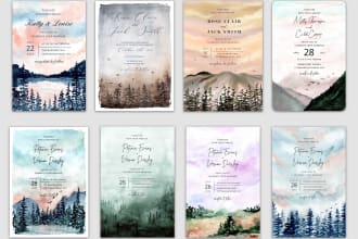design watercolor wedding invitation, event invite