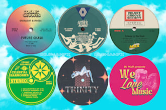 design cd album cover template or vinyl print templates