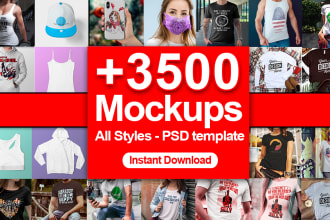 deliver 3500 mockups and bella tshirt mockups for etsy shop