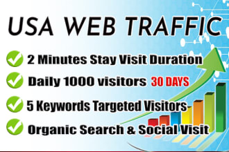 bring real organic USA web traffic long visit 2 minutes