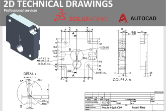 create precise 2d engineering, mechanical, and technical drawings