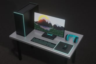 make 3d low poly objects and environment in blender