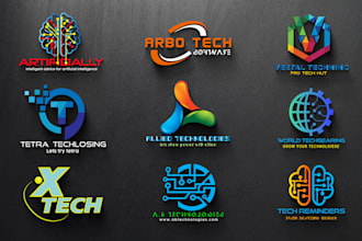 do creative 3d tech logo design for your business and company