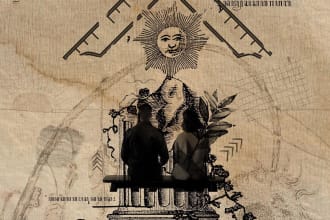 do line art design for tattoo, album cover, book cover