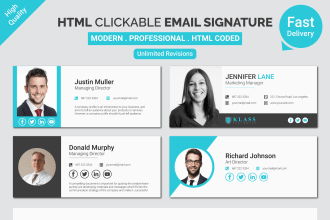 do professional clickable html email signature design