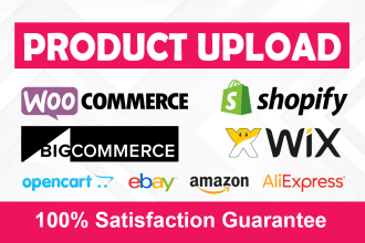 upload products to woocommerce shopify wix bigcommerce ebay opencart store