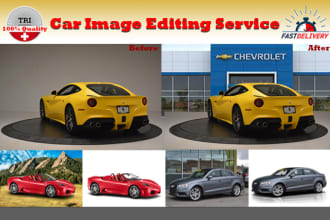 car image editing and car background remove or shadow create