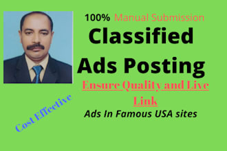 post your ads on 50 USA classified websites with proof