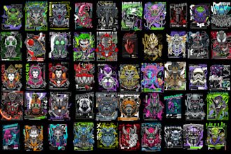 provide 400 mecha street wear designs bundle for dtf dtg