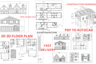 create 2d architectural and construction drawings in autocad