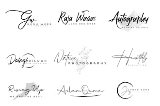 design hand drawn script signature logo