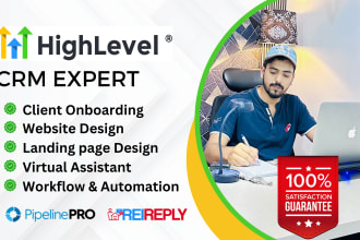 be gohighlevel, rei reply, pipeline pro sales funnel, website, automation expert