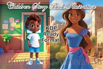 children story book illustration, formatting and layout