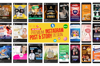 do instagram post design and stories