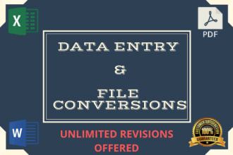 do data entry, data collection, typing and file conversions