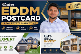 do modern eddm postcard, real estate postcard design