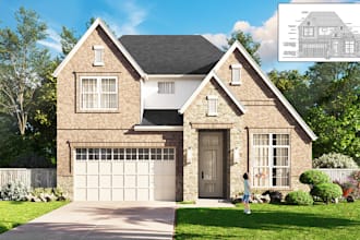 do photorealistic 3d exterior render for real estate or architects