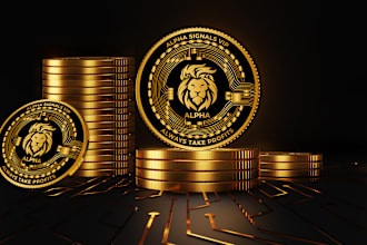 design 3d gold crypto coin or token logo