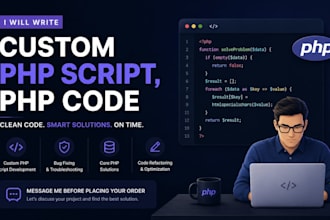 write custom PHP script, php code