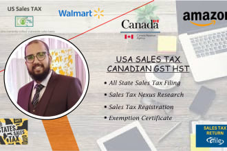do USA and canadian sales tax, gst or pst and tax exemption