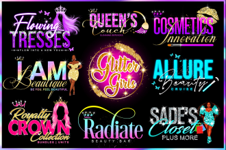 do 3 beautiful luxury feminine signature logo