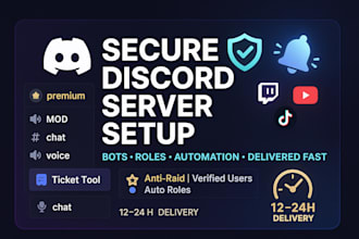 do discord server setup with ai, and bots in 12 hours